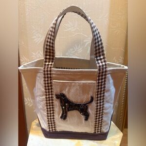 Anthropologie The Hartley Canvas Sequin Pointer Dog 🐶 Tote